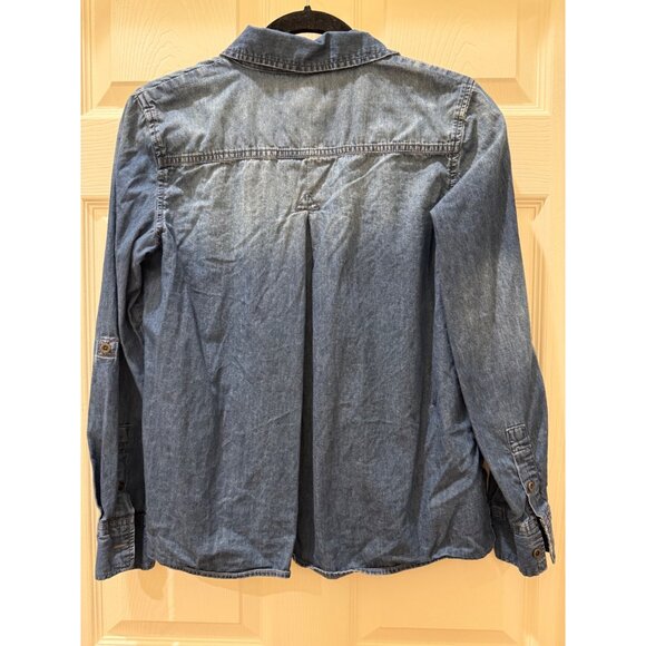 Vintage America Blues Embroidered Denim Button-Up Shirt With Floral Design Women - Picture 2 of 10